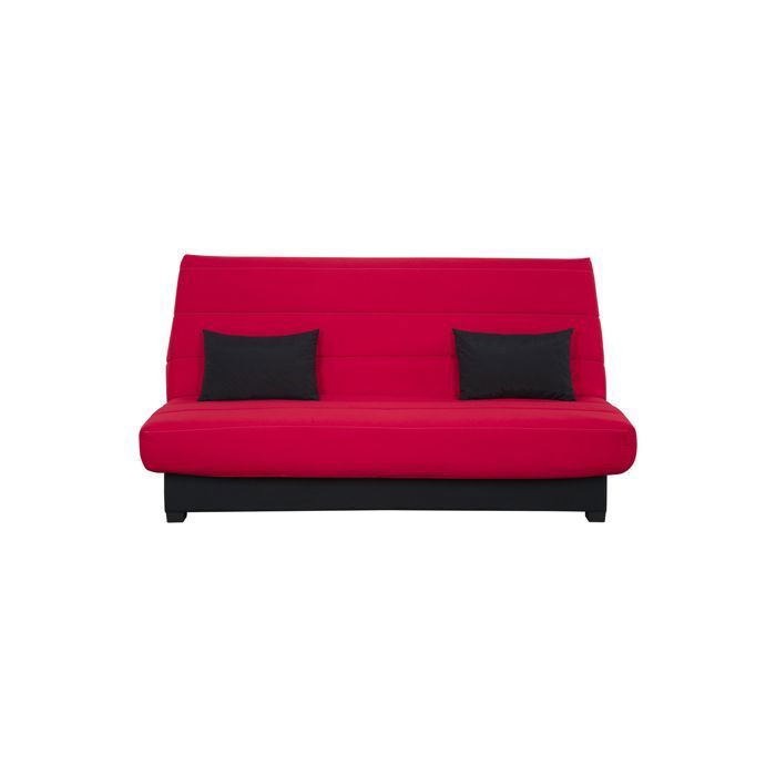 Banquette convertible Clic clac CECILIA - RELAXIMA - Couchage 130 x 190 rangement intégré pearl rouge