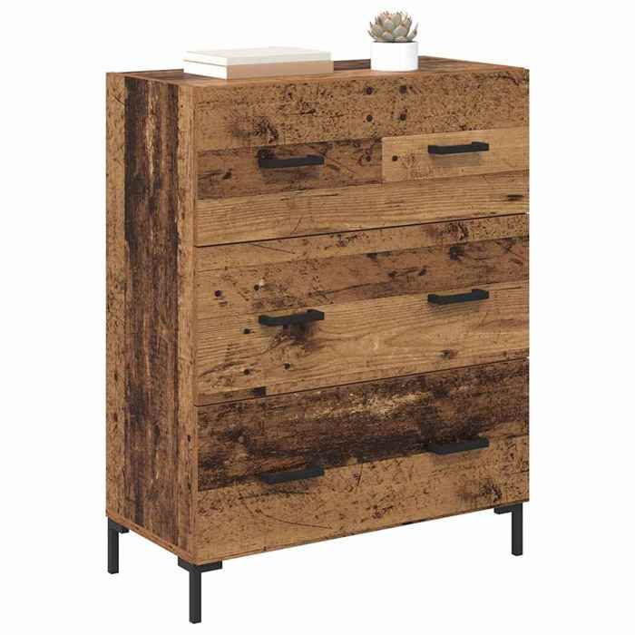 Buffet en bois ancien - vidaXL - 69 5x34x90 cm - Bois dingénierie et fer - Avec tiroir - Poids maximal 60 kg