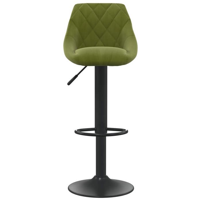 Vert Tabouret de bar - SOLOMON - 1 PLACE - Chaise cuisine/bar - Vert clair Velours TT186