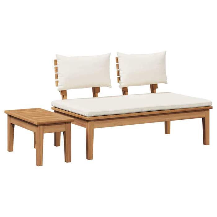 Banc de jardin en teck massif - BURKE - Marron - 60x60x30 cm - Capacité 2 personnes - Poids maximal 295 kg