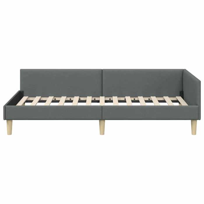 BURKE* Lit simple 100x200 cm Structure de lit dangle desgin classique Gris foncé tissu- LL6883