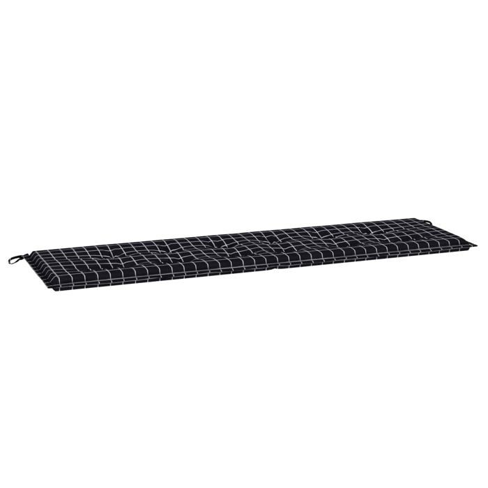 Coussin de banc de jardin - vidaXL - 180x50x4 cm - Carreaux Noirs - Tissu Oxford - Mousse polyuréthane