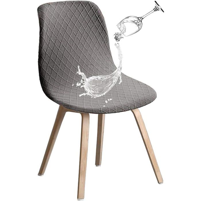 1Pc Housse de Chaise Scandinave XJYDNCG Extensible - Rétro - Gris Clair