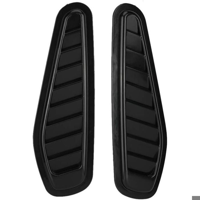 2 Autocollants Décoratifs De Ventilation – Hood Vents, 22x6,8 Cm, Effet Sport, Noir !