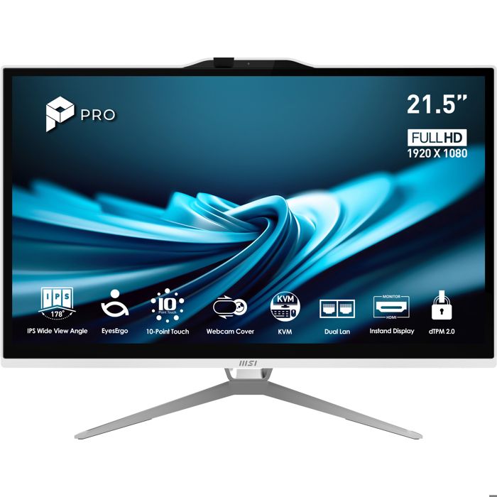 MSI Pro AP222T 14MA PC tout en unstation de travail Intel® Core™ i3 i3 14100 54 6 cm 21.5 1920 x 1080 pixels Écran tactile PC All in One 8 Go DDR4 SDRAM SSD Wi Fi 6E 802.11ax Neuf - vue 4