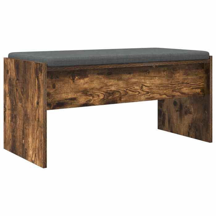 Banc dentrée - banquette d’entrée avec coussin Chêne fumé 83 x 38 x 40 cm JJ301399