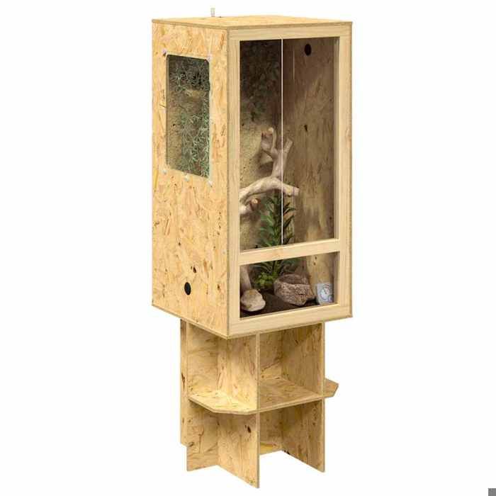 Terrarium rustique - vidaXL - osb - marron - 50 x 50 x 150 cm - matériau durable - entrée facile - usage intérieur hzt83r654
