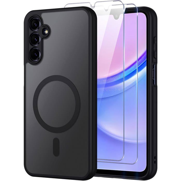 Coque pour Samsung Galaxy A15 4G/5G Compatible avec MagSafe avec 2