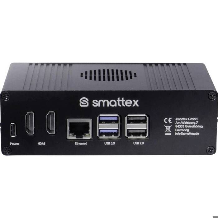 Smattex Raspberry Pi® 4 B 4 GB avec boîtier avec alimentation avec refroidisseur avec Noobs OS