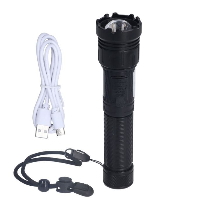 1 Lampe torche LED 5000 lm zoom télescopique base magnétique étanche pour camping et urgence .