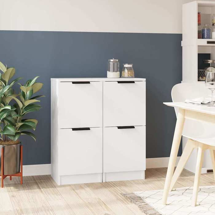 Blanc Buffets 2 pcs blanc 30x30x70 cm bois dingénierie - Meuble Rangement LV33164