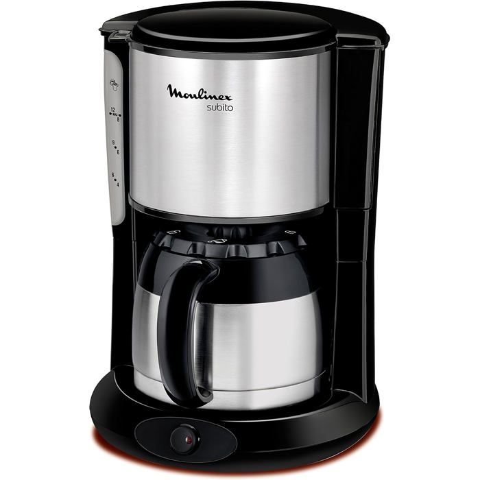 Ft360811 Cafetière Filtre Subito Isotherme 8-12 Tasses Verseuse Inox Anti-Goutte Maintien Au Chaud 4 Heures 0.9L Café Noir