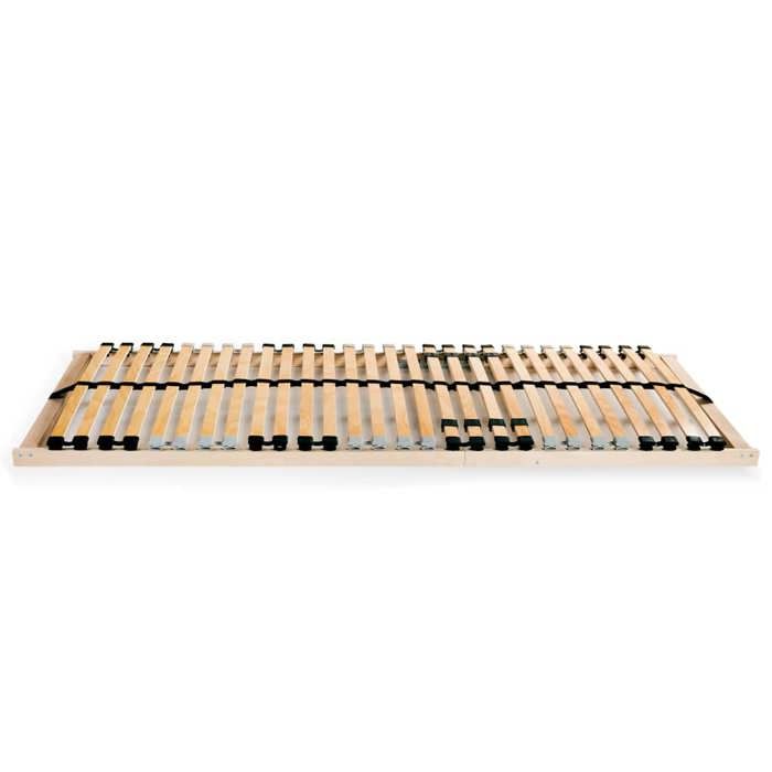 Sommier à lattes sans matelas avec 28 lattes 7 zones - Caoutchouc - Réglable - Renforcé - 80x200 cm
