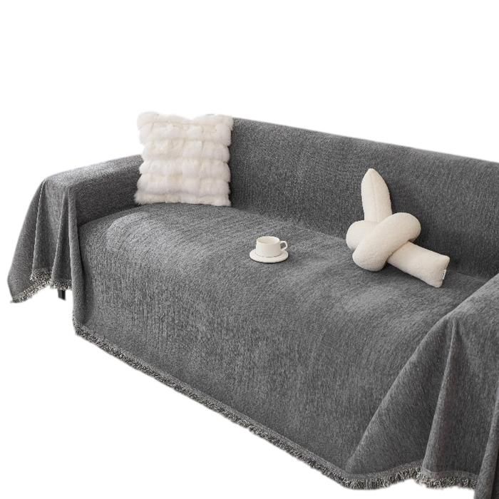 Housse canapé anti-griffes - 180x260cm gris foncé - Protection animaux - Anti-rayures