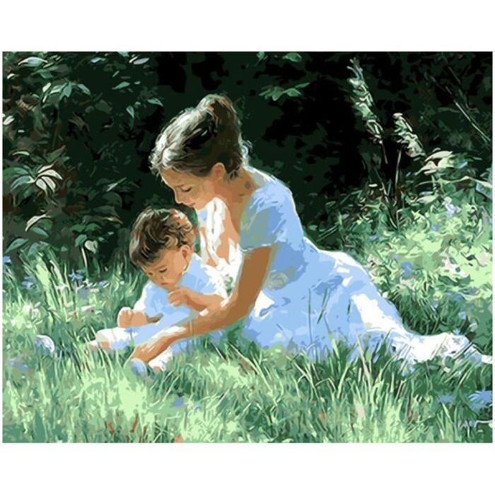 MEEKIS Peinture De Bricolage par Cadeau De Chiffres pour Les Adultes Belle Vue Arri/ère De Femme Au-Dessus De La Proue du Lac pour Les Adultes-No Frame