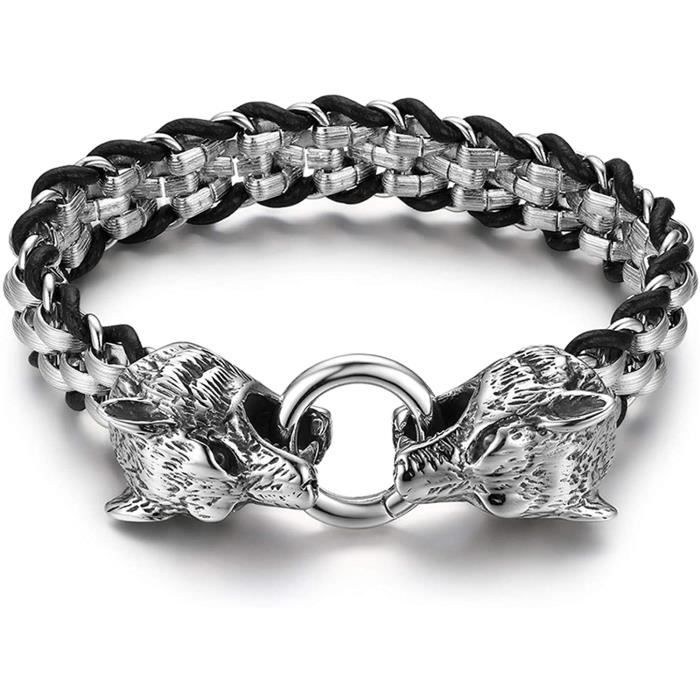 Bracelet Loup<br> Indien (Acier)