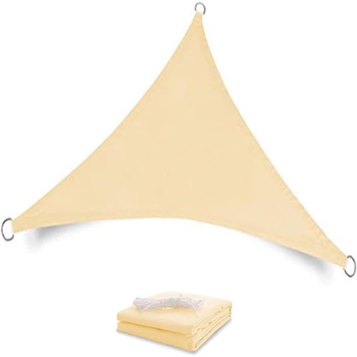 Voile D'ombrage Triangulaire Imperméable 3x4x5m - Tissu Oxford Enduit PU, Protection UV, Avec Cordes Et œillets En Acier