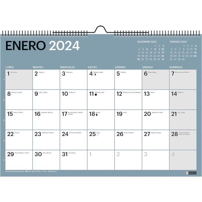 Calendrier Mural 2026 Miquelrius Basic A4 - Catalan, Spirale, Espaces Notes - 9