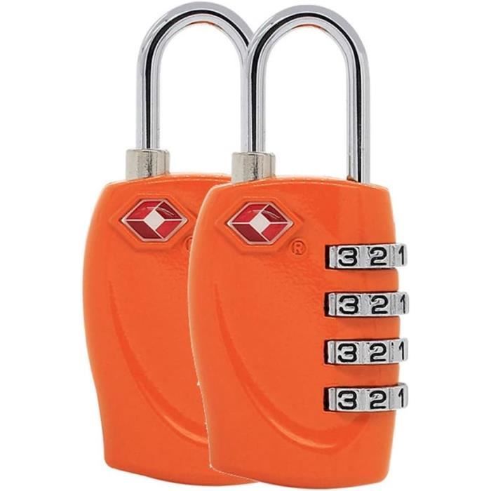 Lot de 4 cadenas à câble pour bagages approuvés par la TSA, combinaison reconfigurable avec corps en alliage, noir, petit, moderne