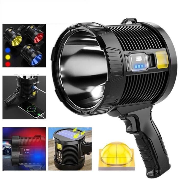 Projecteur LED Lampe de Poche Solaire USB Rechargeable Design tanche