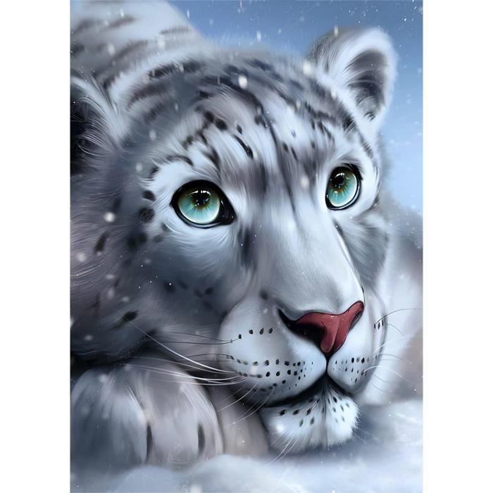 Kit Peinture Diamant Lion Et Agneau 30x40 Cm - Tableau Strass 5D Complet Avec Outils, Pour Adulte, Décoration Murale