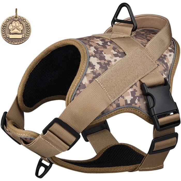 Fire Watcher - Harnais Tactique Pour Chien - Molle - Avec 1 Poignée Et 2 Anneaux En D Sans