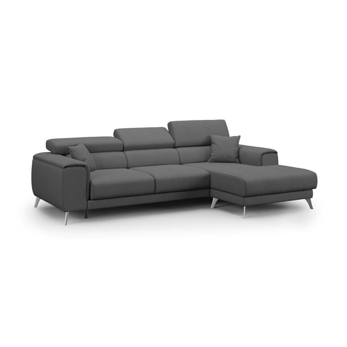 Fusion Canapé dangle avec assises amovibles en tissu doux antitache T05 260 cm Droit anthracite Fusion Canapé dangle avec assises amovibles en tissu doux antitache T05 260 cm Droit anthracite
