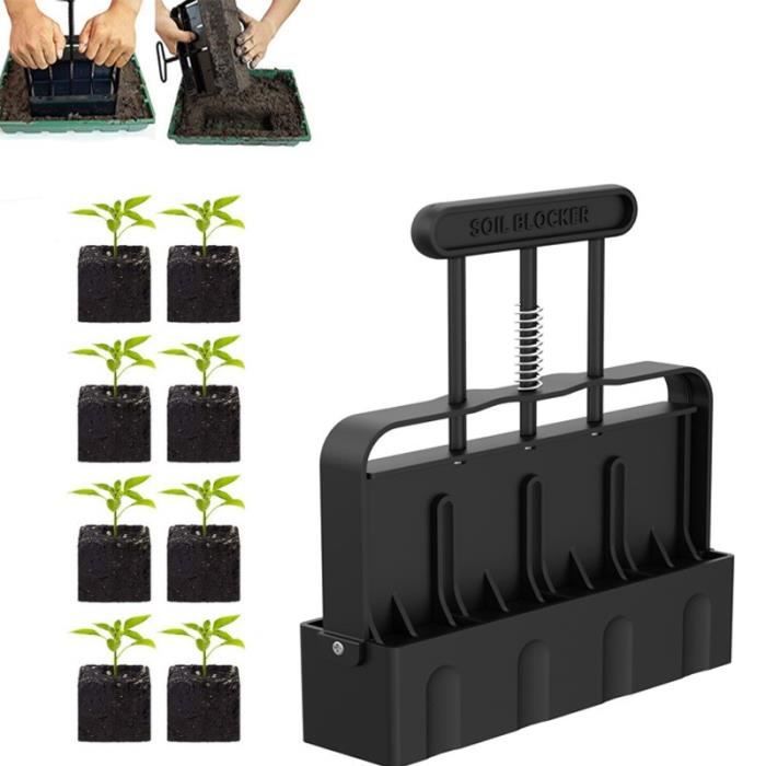 Bloc de Terreau Manuel 5cm pour Planter des Graines Presse Motte pour Semis Outil pour Planter des Graines de Jardin (Noir)