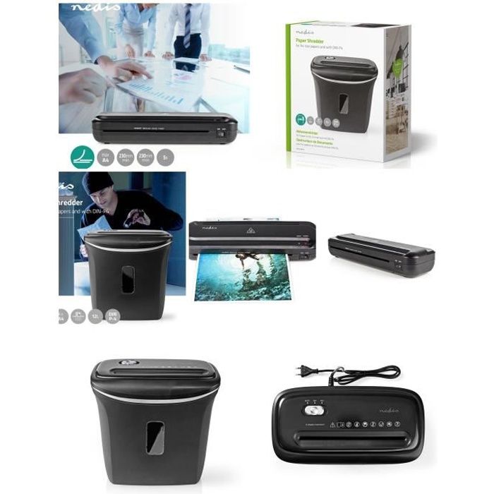 Déchiqueteuse Destructeur de papier + Plastifieuse tous papiers