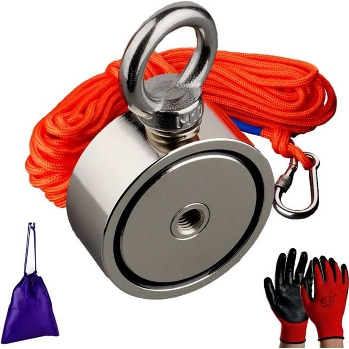 Aimant de levage robuste avec oeillet Paulin, rouge, capacité