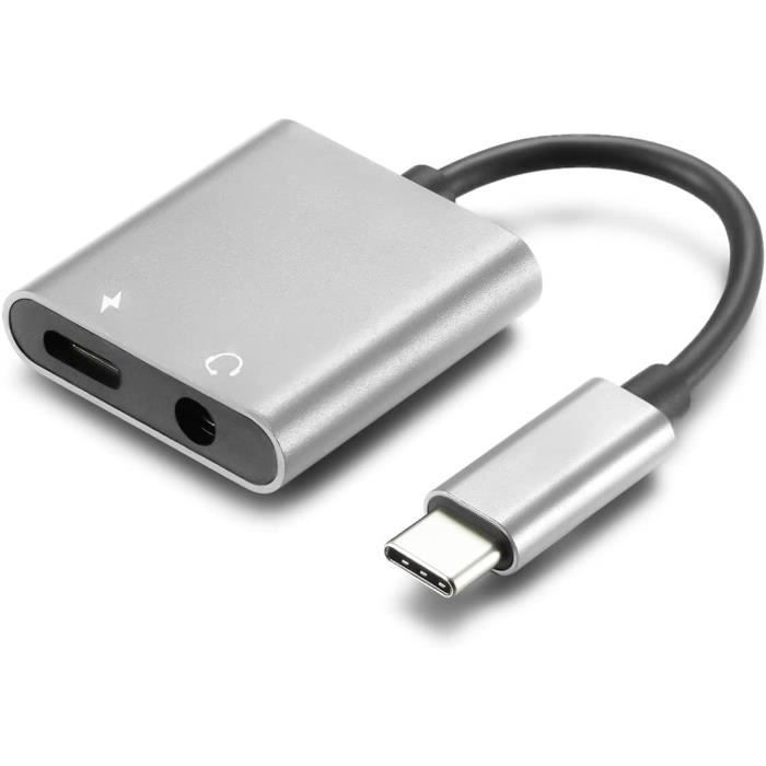 Adaptateur USB-C Vers Jack 3.5mm - Universel Pour Casques/Auricules - Câble Nylon Renforcé, Qualité Sonore Optimale - Noir