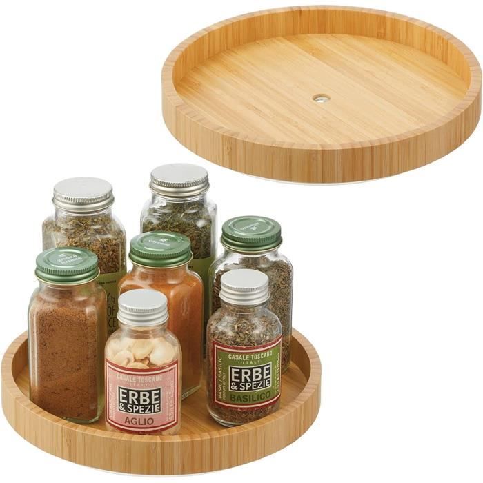 Lot De 2 Pots à Sel En Bambou 6 Oz - Couvercle Magnétique, Cuillère Incluse, Pour épices Ou Décoration