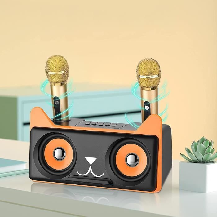 Haut-parleur de machine de karaoké pour enfants avec 2 microphones
