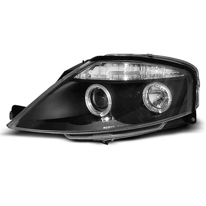 Paire de feux phares Citroen C3 02-09 angel eyes noir-27361260