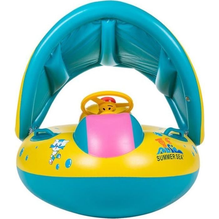 Bouee Bebe Flotteur Bateau Anneau De Natation Siege Gonflable Floating Jouet Avec Pare Soleil Pour Bebes Enfants Fur 6 36 Mois Cdiscount Jeux Jouets