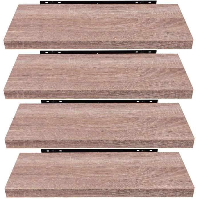 EUGAD 4 pièces Étagère Murale étagères suspendues en Bois60x229x38cm Chêne Jaune