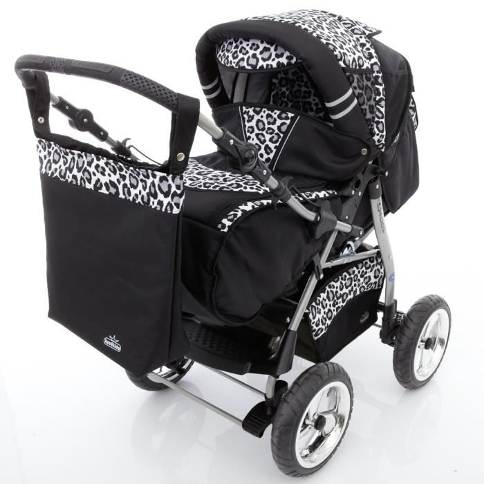 Poussette noir et leopard hotsell