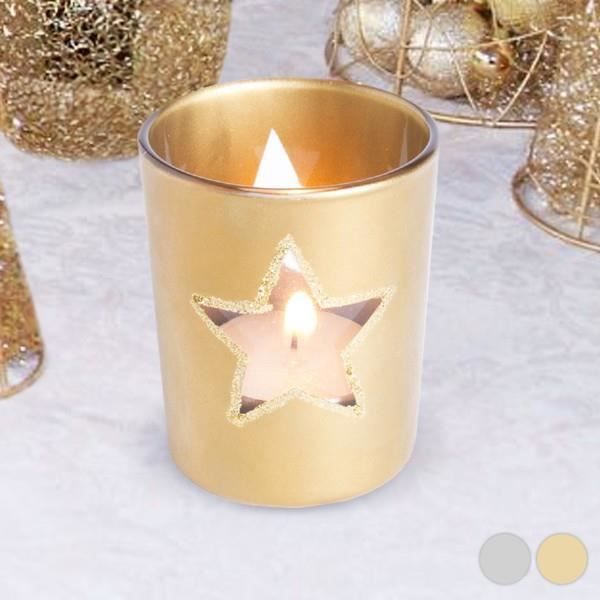 Porte-bougie En Verre Bougeoir Candle Holder Motif Lotus Photophore Noël Décor 
