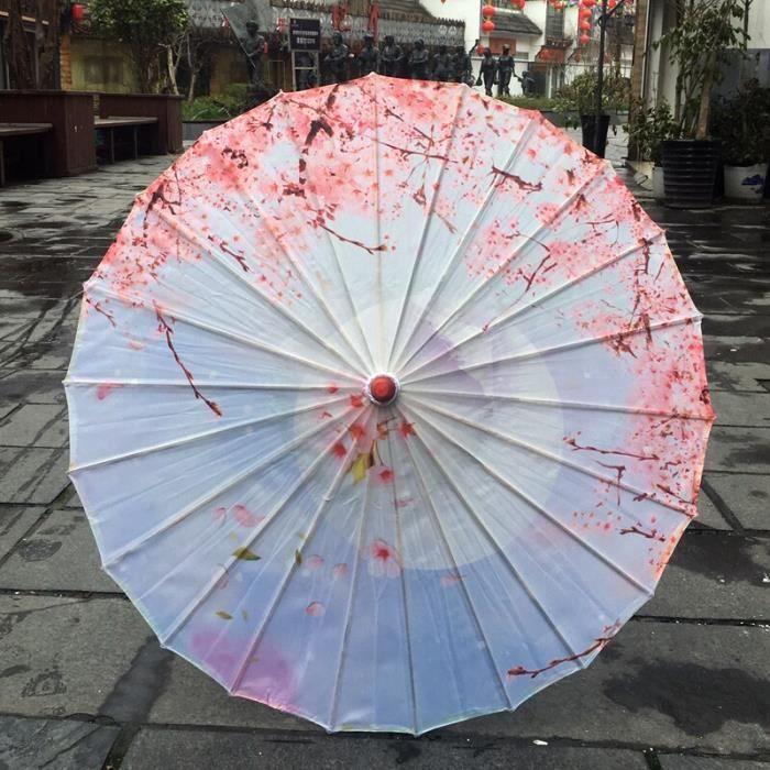 Soie Femmes Parapluie Japonais Fleurs de Cerisier Soie Ancienne Danse Parapluie Décoratif De Style Chinois Papier Huile Parapluie