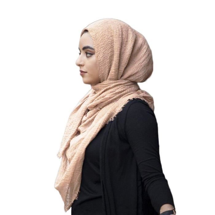 Hijab foulard pour femme I Voile musulmane turban pashmina écharpe châle islamique I Suède SAFIYA daim cuire I 72x178cm 
