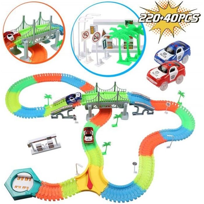 Circuit de Voiture Flexible Tracks Car  Cool Cadeau pour Enfants à Partir  de 3 Ans (220+40pcs) - Cdiscount Jeux - Jouets