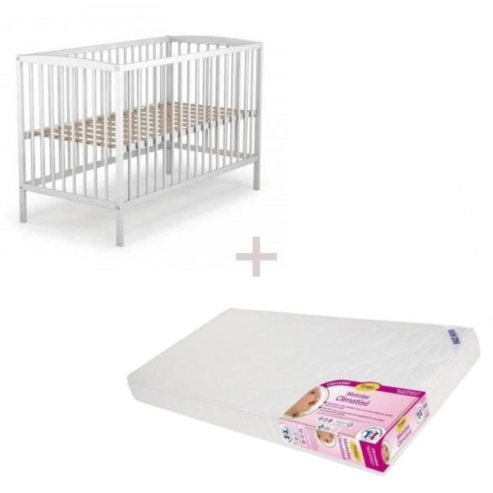 At4 Lit A Barreaux Bebe Blanc Matelas 60x1 Cm Cdiscount Puericulture Eveil Bebe