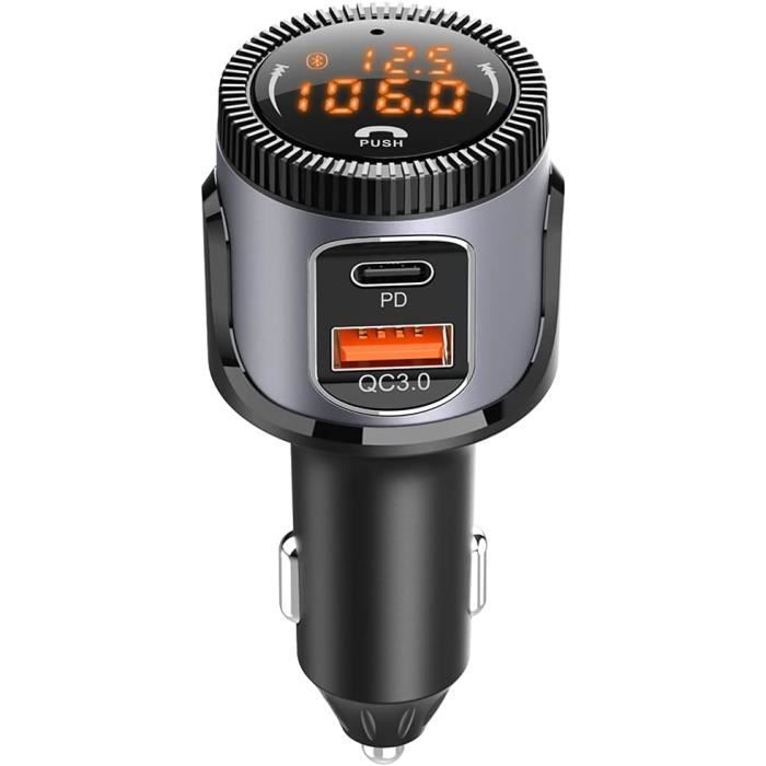 Émetteur Bluetooth 5.3 FM Pour Voiture - Avec Charge Rapide PD 96W Et QC3.0, Câbles Rétractables