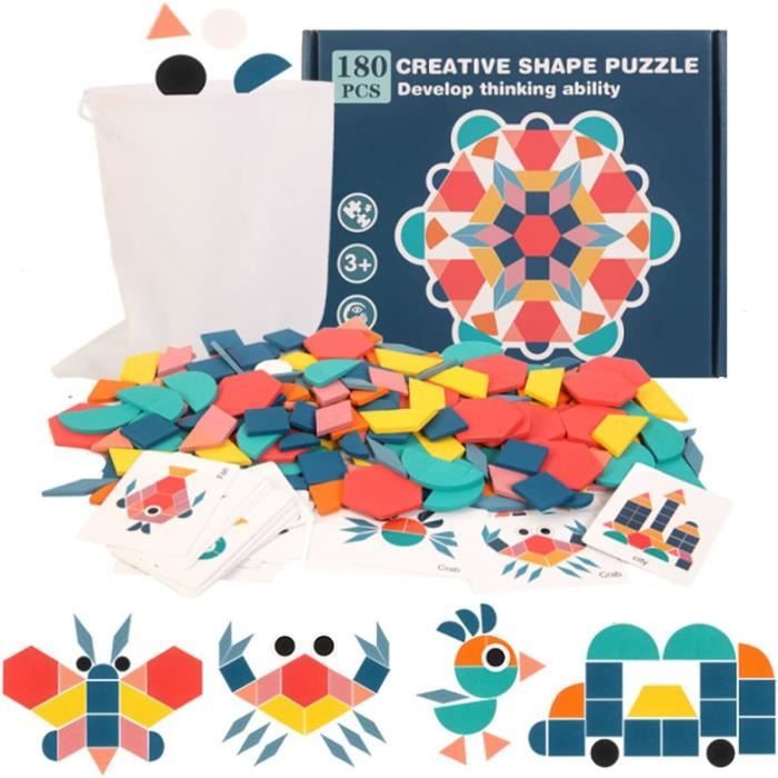 Jeu de puzzle promotionnel en bois coloré - TANGRAM - Vertlapub
