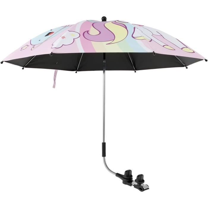 Parapluie Poussette Universelle Keyubria - Ombrelle UV 85cm Avec Pince Réglable Pour Landau Et Fauteuil Roulant