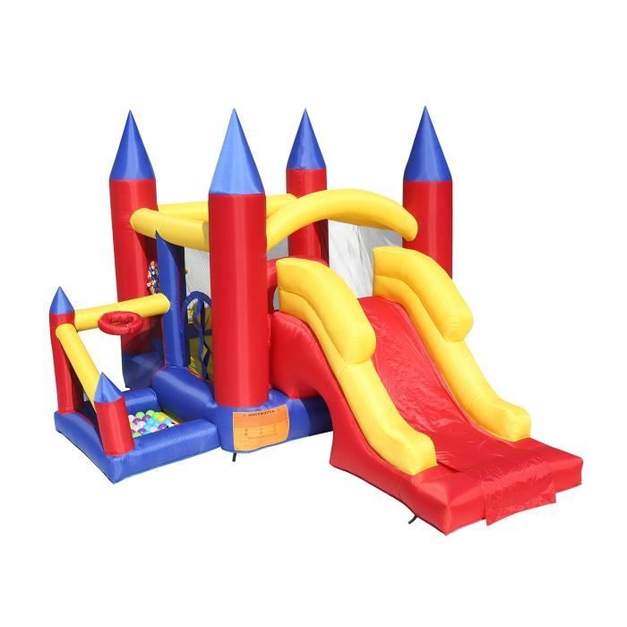 Fontainebleau château gonflable 3,9m avec toboggan géant, piscine à