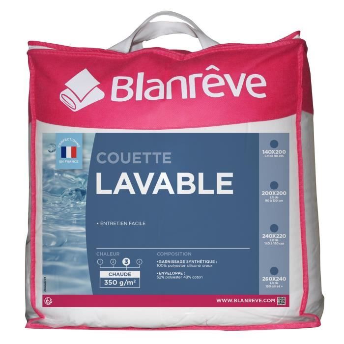 BLANREVE Couette extra chaude en microfibre - 220 x 240 cm - Blanc pas cher