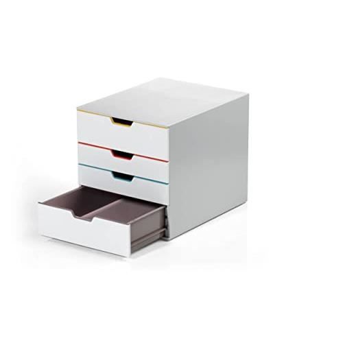 durable boîte à tiroirs a4 (varicolor mix) 4 compartiments avec étique