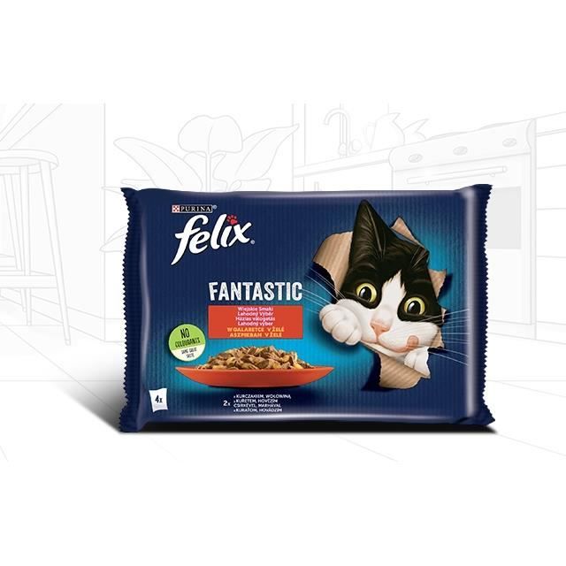 Comparer les prix de Nourriture humide pour chats - FELIX - Saveur Buf, Poulet, Agneau - Équilibrée et savoureuse