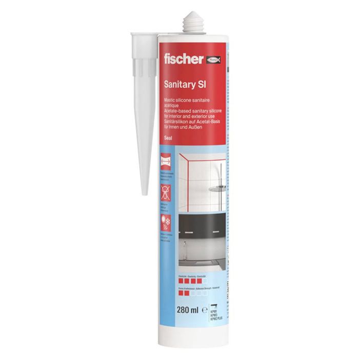 Mastic silicone SI spécial sanitaires FISCHER 58515 1 cartouche de 280 ml
